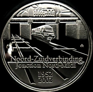 2002 Belgium Silver Proof 10 euro-Train/King - Picture 1 of 2