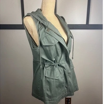 Chaleco Blue Rain By Francesca's verde oliva para mujer talla L bolsillos cremallera y broche de presión Foto 1 de 4