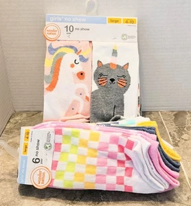 Girl's Wonder Nation No Show Socks 16 Pairs (6 Pack & 10 Pack) Large 4-10 Shoe N - Picture 1 of 3