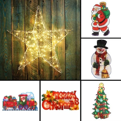 Weihnachtsfenster Silhouette Feenlichter LED Weihnachtsmann Innen Festliches Dekor Ornament - Bild 1 von 4