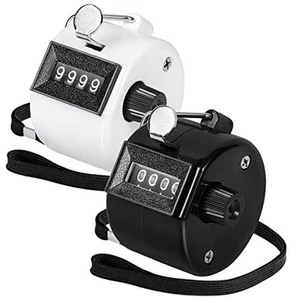 Pack of 2 Colors Handheld Tally Counter, 4-Digit Number Clicker Black & White - Picture 1 of 7