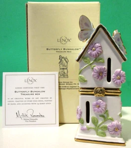 LENOX MARIPOSA BUNGALOW CAJA TESORO -- Casa de flores --- NUEVO en CAJA con certificado de autenticidad - Imagen 1 de 7