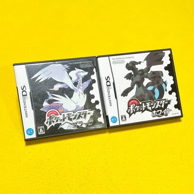 Lot 2 Pokemon Black White - Nintendo DS Games Japan JP w/Box Manual Tested - Image 1 of 4