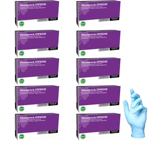Shamrock Supreme Blue Nitrile Exam Gloves, Size Medium, Case Pack 950 - Picture 1 of 2