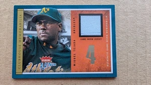 MAGLIA/TOPPA Fleer Platinum Clubhouse MIGUEL TEJADA 2004 OAKLAND A'S bb - Foto 1 di 2