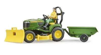 BRUDER, Giardinaggio con trattorino rasaerba JOHN DEERE; rimorchio, 1/16,  BR... - Immagine 1 di 3
