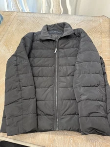 Weatherproof Black Puffer Jacket Men’s Size Large Quilted Coat Fleece Collar - Picture 1 of 6