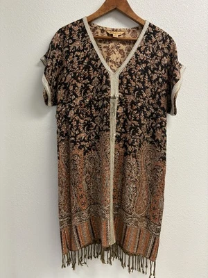 VESTIDO APRIL CORNELL XS CORDÓN MARRÓN TOSTADO ÓXIDO PLATA FLECOS BRILLANTES Foto 1 de 4