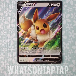 Pokemon Card Eevee V SWSH065 Black Star Promo Sword Shield V Powers Tin LP - Picture 1 of 2