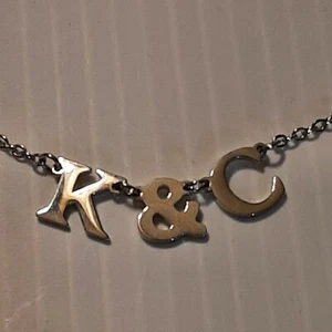 Personalized Custom Initials Letters Couples Name Necklace / & Sign (B&G) - Picture 1 of 9