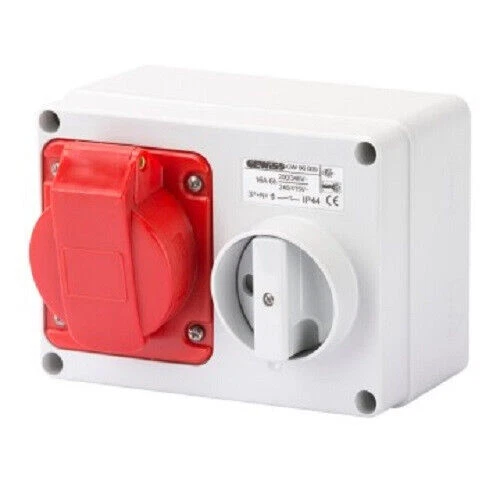 GEWISS GW66009 16A, 346-415V Interlocked Horizontal Socket