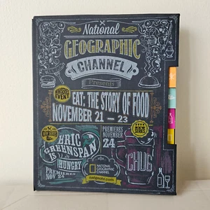 BOOK & 4 DVD set NATIONAL GEOGRAPHIC PROMO PRESS KIT EAT CHUG Eric Greenspan - Foto 1 di 7