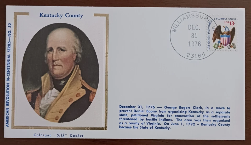 U.S - 1976 - KENTUCKY COUNTY -COLORANO SILK CACHET FDC -VF #51 - Image 1 of 1