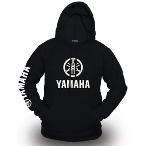 Genuine Yamaha Logo Extreme Motocross Streetwear Motorcycle Black Hooded Hoodie - Picture 1 of 5