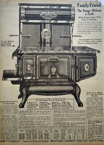 1917 antiguo amigo de familia gama de hierro fundido Sears página de catálogo anuncio impreso vintage - Imagen 1 de 3