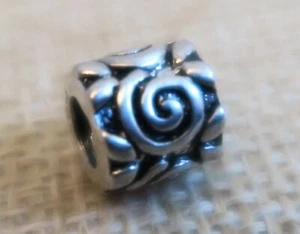 925 ECHT SILBER *** Charm Bead Element Armband-Modul Zylinder mit Spirale - Picture 1 of 8