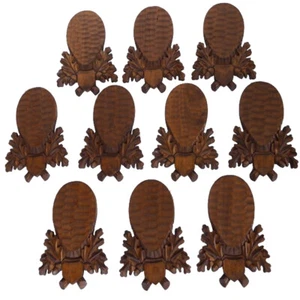 10 piezas placas trofeo talladas ciervo corzo astas en marrón GH 29,5 cm - Imagen 1 de 6