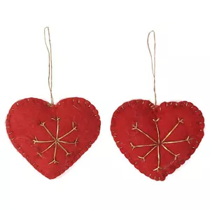 Juego de 2 corazones copo de nieve hechos a mano de De Kulture - Imagen 1 de 4