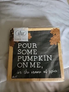 Decoupage Art Craft Cocktail Serviette 5"" x 5"" - etwas Kürbis auf mich gießen, Herbst - Bild 1 von 4