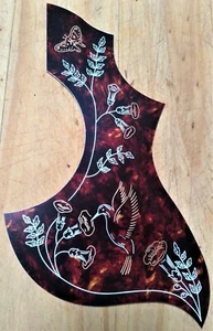 "HUMMINGBIRD" DESIGN ACOUSTIC GUITAR PICKGUARD/SCRATCHPLATE, NEW, FREE POSTAGE - Picture 1 of 4