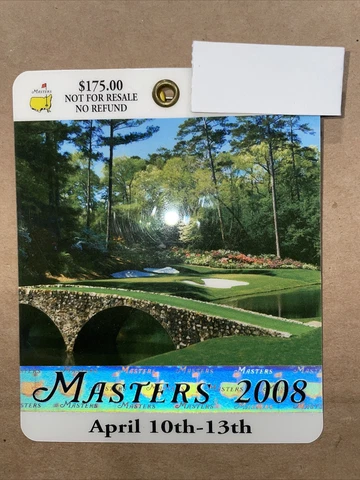2008 Masters Badge, Augusta National Golf Club - Trevor Immelman Wins Tournament Cover