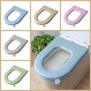 Waterpoof Soft Toilet Seat Cover Bathroom Washable Closestool Pad Mat Cushion UK - Picture 1 of 16