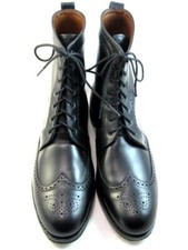 Allen Edmonds "DALTON" Men's Leather Wingtip Dress Boots 14 D Black (33N)