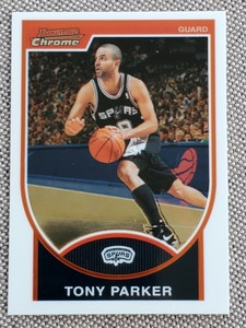 TONY PARKER 2007-08 Bowman Chrome Basketball Card #9 San Antonio Spurs NBA RARE