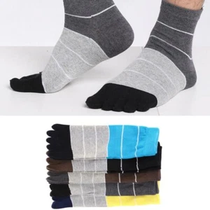 5 Paar Herren Baumwolle Fünf Finger Zehensocken Atmungsaktiv Freizeit Thermo Größe 7-11 - Bild 1 von 14