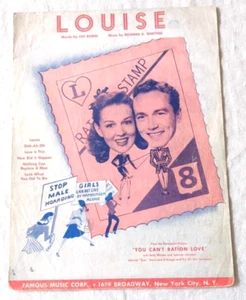 Vintage Noten Louise Leo Robin 1929 Paramount Pictures You Can't Ration Love - Bild 1 von 4