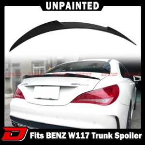 2019 Fit For Mercedes BENZ CLA W117 Sedan Trunk Spoiler V Type Matte Black ABS - Picture 1 of 5