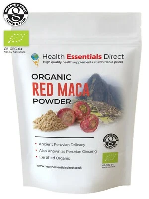 HEALTH ESSENTIALS DIRECT Organic Red Maca Powder (Libido, Fertility, Peruvian Ginseng) Choose Size: