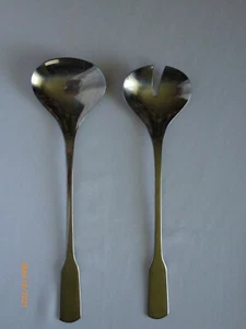 Marke Tischfein Crominox Salatbesteck Vorlegebesteck Salatlöffel Edelstahl 25cm - Bild 1 von 6