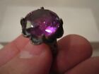 STERLING SILVER RING WITH FACETED AMETHYST GEMSTONE - 12g  SIZE 5 1/2 - SC-10