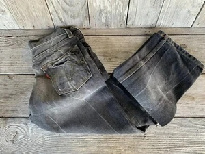 Levis Boy’s Jeans Ash/Smoke Size 12 Super Black Wash Distressed Sample Size - Picture 1 of 9