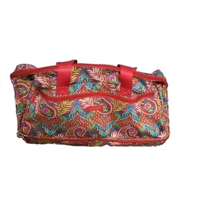 Vera Bradley Paisley Wheeled Carry on Luggage Duffle Bag Travel Pull Handle New - Picture 1 of 15
