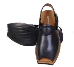 Handgefertigtes neues Herren Rindsleder Streifenleder, schwarz Peshawari Chappal für Herren - Bild 1 von 4