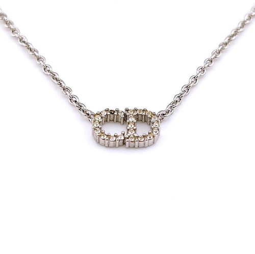 Collana Dior Clair D Lune Cristallo Strass Catena L50cm Con Scatola Con Sacchetto