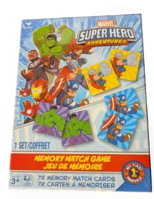 MARVEL Super Hero Adventures Memory Match Game 72 Cards Kids Educational - Image 1 of 2