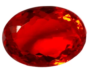 Large Mexican Fire Opal 83.60 Ct. Oval Cut Loose Gemstone for Ring & Pendant - Picture 1 of 9