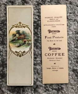 Batavia Coffee Bookmark 1950s Unused Old Stock NOS Vintage Original Food - Picture 1 of 4