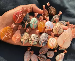 Grande offerta! Lotto ciondoli albero avvolti in filo di pietra preziosa mista ~ gioielli tribali boemi ~ - Foto 1 di 3
