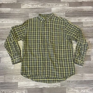 Cabela’s Flannel Shirt Button Down Men’s Large Green Blue Plaid Heavyweight - Picture 1 of 7