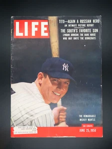 MICKEY MANTLE Cover,  June 25, 1956 LIFE Magazine,  Mid-Grade - Picture 1 of 10
