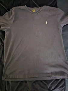 POLO RALPH LAUREN Men's Soft Cotton V-NECK Black T-Shirt M - Picture 1 of 4