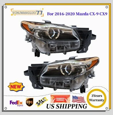 Left & Right LED Headlights For 2016 2017 2018 2019 2020 Mazda CX-9 CX9 w/o - Image 1 of 4