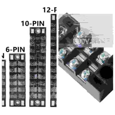 1X Dual Row Screw Terminal Electric Barrier Strip Block 600V 15A 3/4/5/6/10/12P - Image 1 of 4