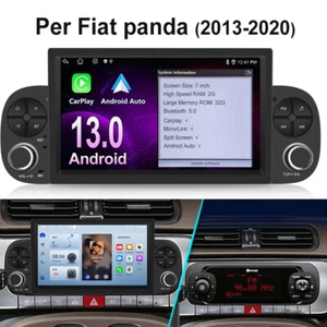 Carplay Per Fiat Panda 2013-2020 7" Android 13 Autoradio Con GPS Nav WIFI RDS BT - Foto 1 di 11