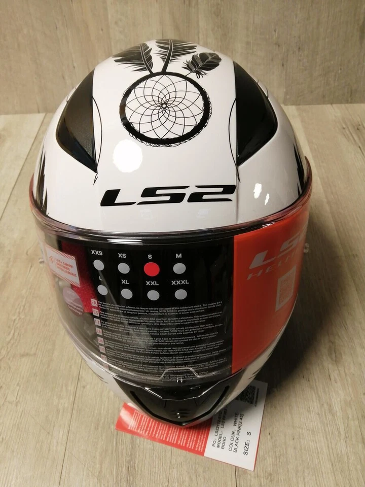 Motorradhelm   LS2, Integraler Motorradhelm Rapid Boho White Black Pink, S - Bild 1 von 4