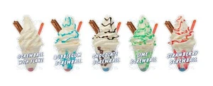 Set di 5 gusti adesivi gelato palla a vite - decalcomanie vinile stampo alte 15 cm - Foto 1 di 1